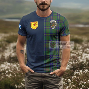 Cameron of Lochiel Hunting Tartan T-Shirt Alba with Scottish Lion Royal Arm Half Style