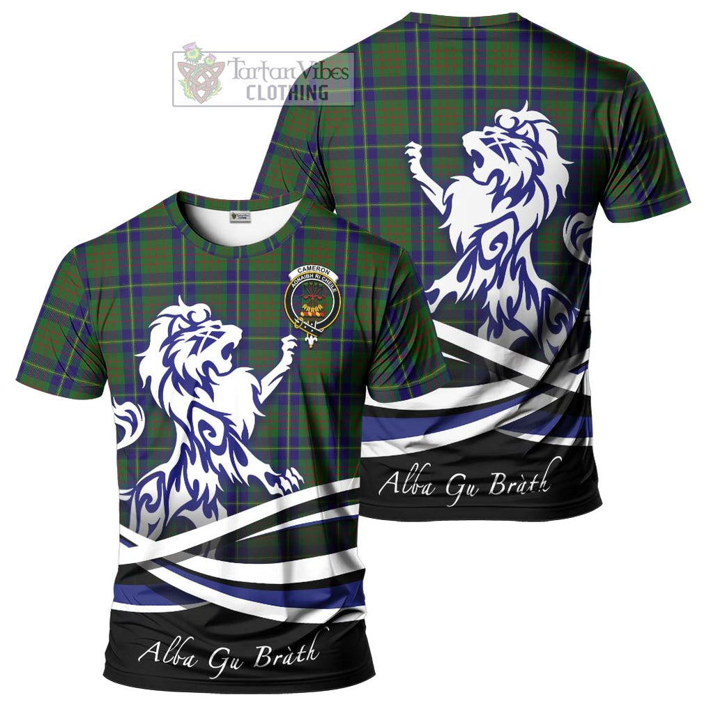 Tartan Vibes Clothing Cameron of Lochiel Hunting Tartan Cotton T-shirt with Alba Gu Brath Regal Lion Emblem