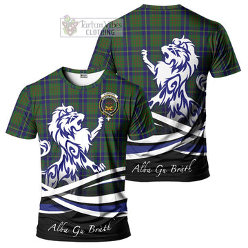 Cameron of Lochiel Hunting Tartan Cotton T-shirt with Alba Gu Brath Regal Lion Emblem