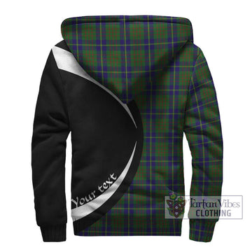 Cameron of Lochiel Hunting Tartan Sherpa Hoodie with Family Crest Circle Style