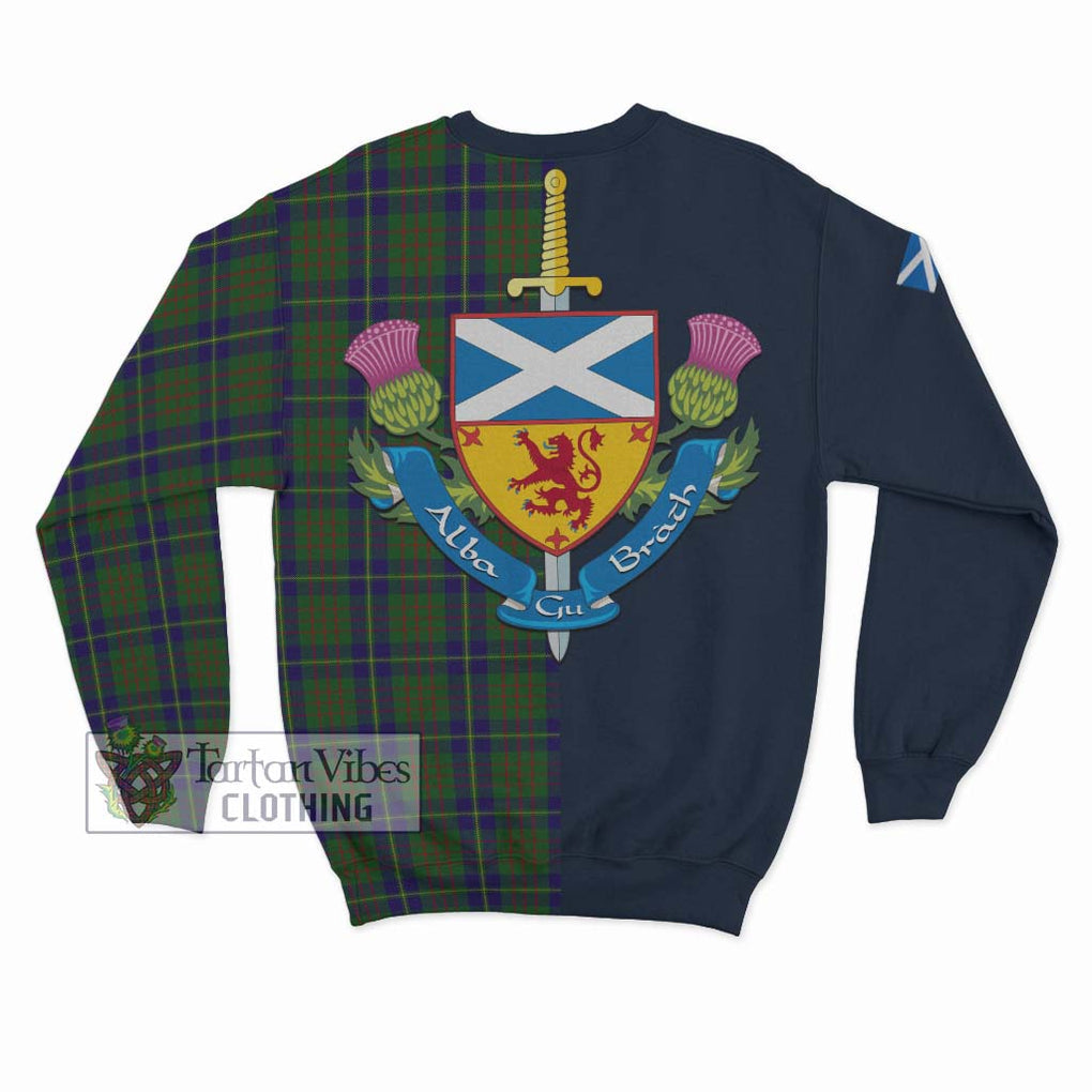 Tartan Vibes Clothing Cameron of Lochiel Hunting Tartan Sweatshirt with Scottish Lion Royal Arm Half Style