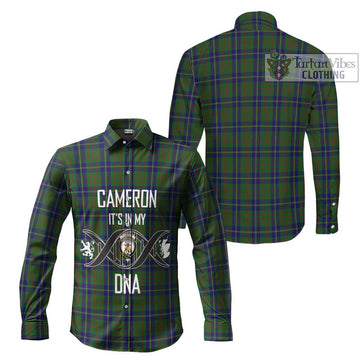 Cameron of Lochiel Hunting Tartan Long Sleeve Button Shirt with Family Crest DNA In Me Style