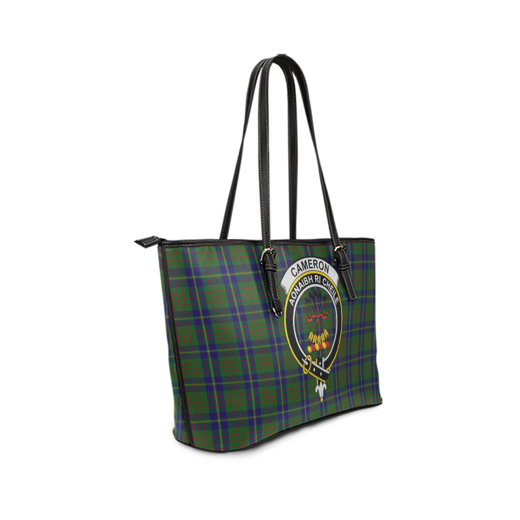 cameron-of-lochiel-hunting-tartan-leather-tote-bag-with-family-crest