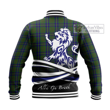 Cameron of Lochiel Hunting Tartan Baseball Jacket with Alba Gu Brath Regal Lion Emblem