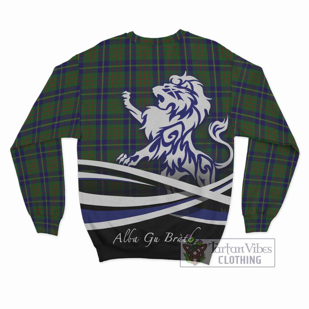 Cameron of Lochiel Hunting Tartan Sweatshirt with Alba Gu Brath Regal Lion Emblem - Tartanvibesclothing Shop