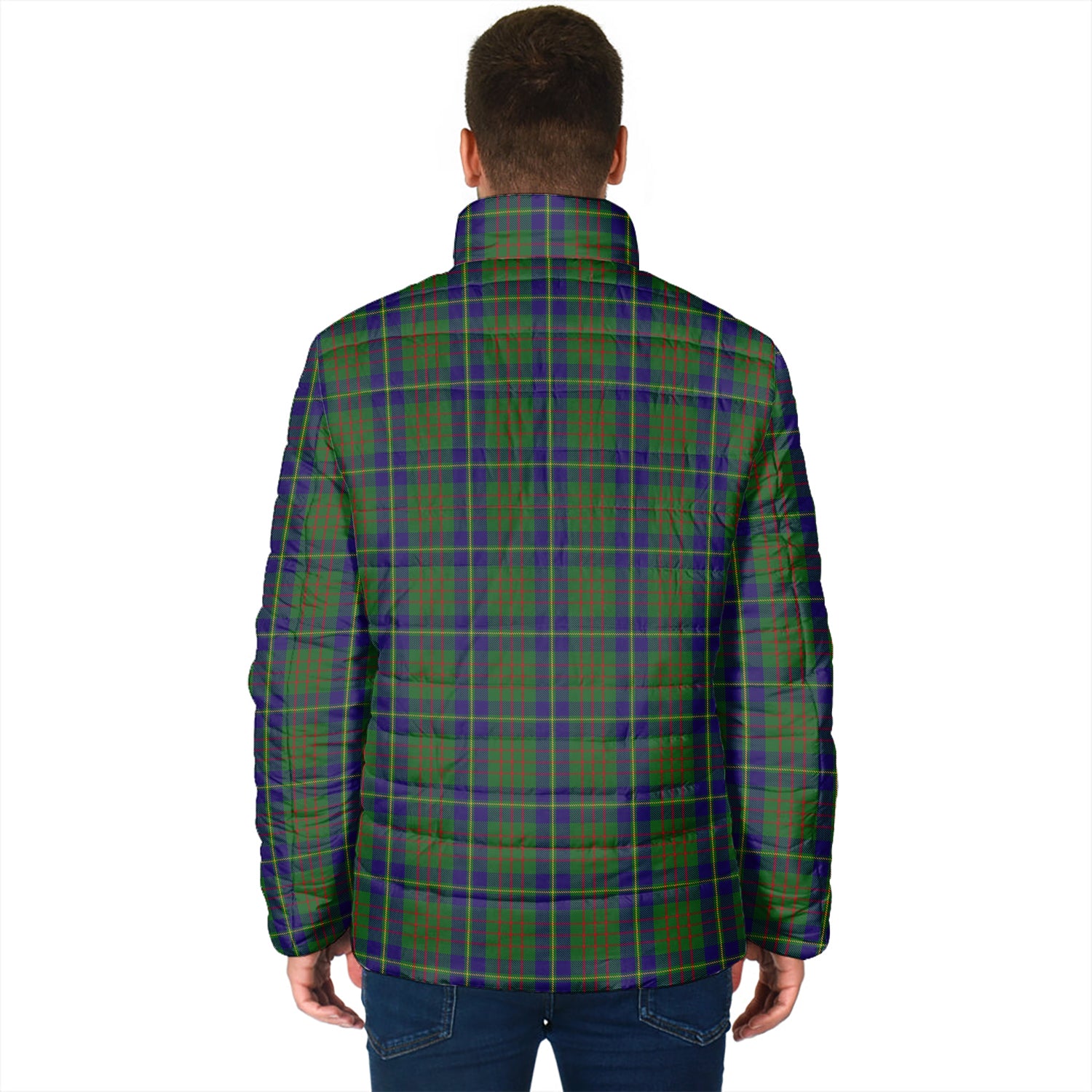 Cameron of Lochiel Hunting Tartan Padded Jacket with Family Crest - Tartan Vibes Clothing