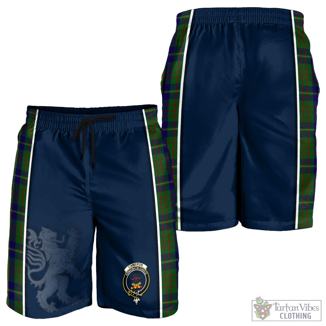 Tartan Vibes Clothing Cameron of Lochiel Hunting Tartan Men's Shorts with Family Crest and Lion Rampant Vibes Sport Style