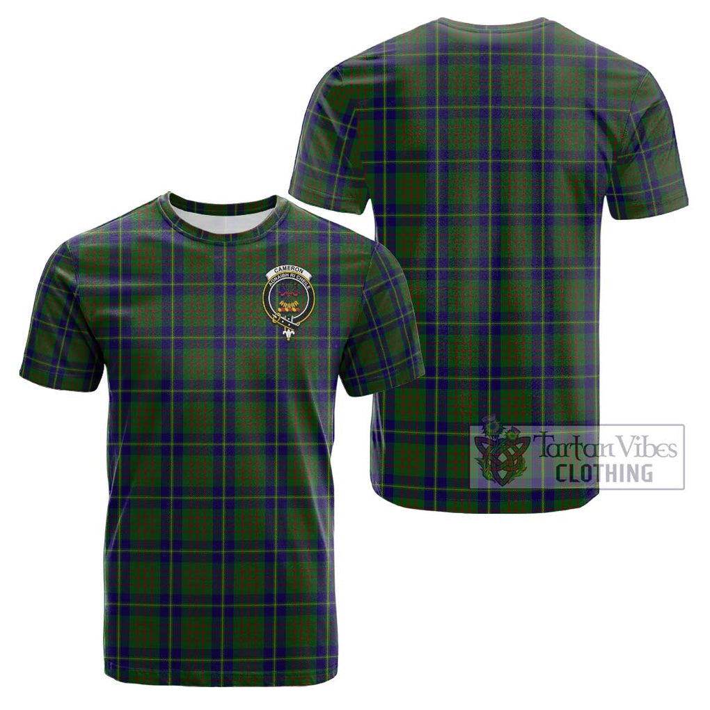 Cameron of Lochiel Hunting Tartan Cotton T-Shirt with Family Crest Kid's Shirt - Tartanvibesclothing Shop