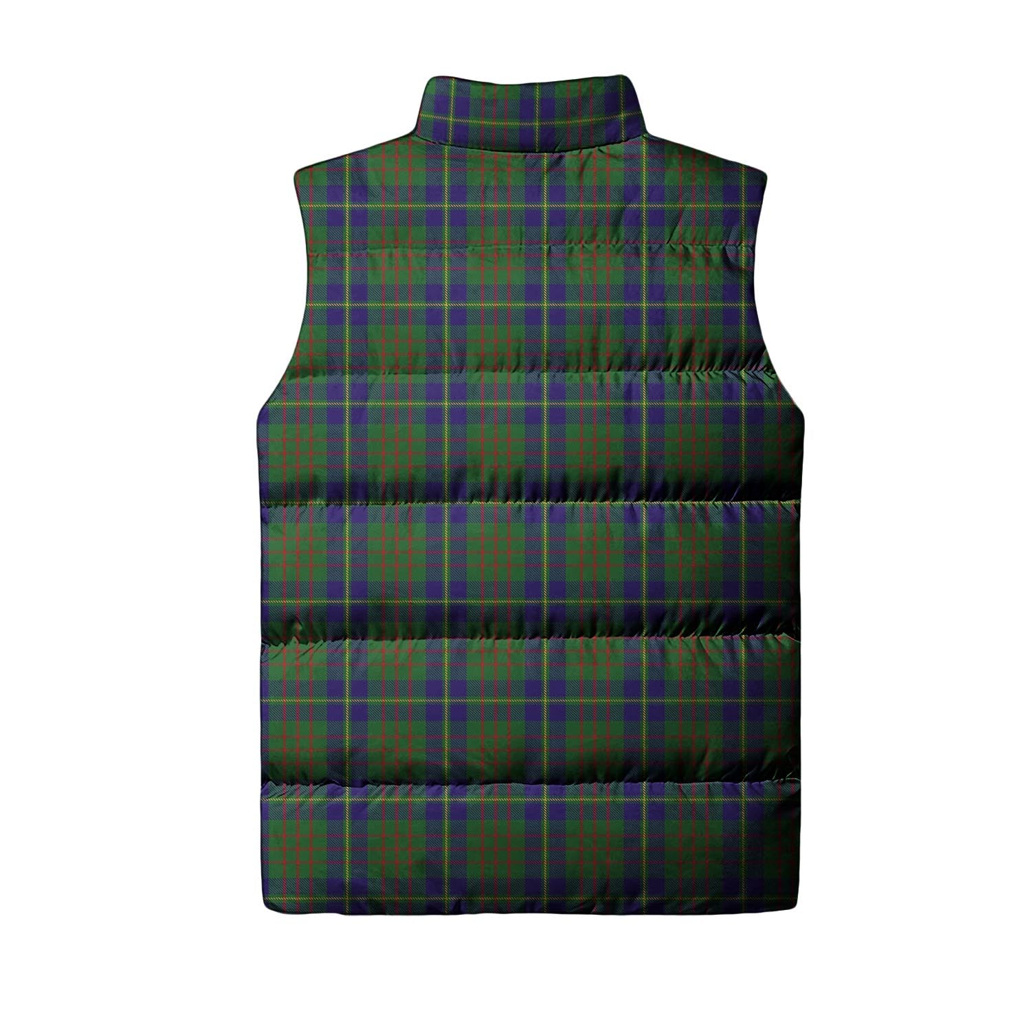 Cameron of Lochiel Hunting Tartan Sleeveless Puffer Jacket with Family Crest - Tartanvibesclothing