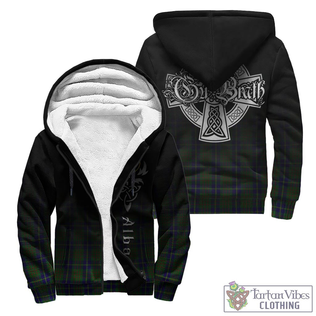 Tartan Vibes Clothing Cameron of Lochiel Hunting Tartan Sherpa Hoodie Featuring Alba Gu Brath Family Crest Celtic Inspired