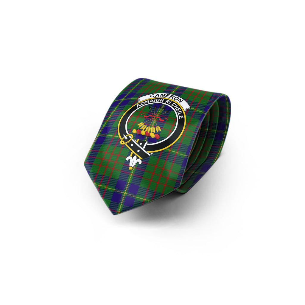 Cameron of Lochiel Hunting Tartan Classic Necktie with Family Crest - Tartan Vibes Clothing