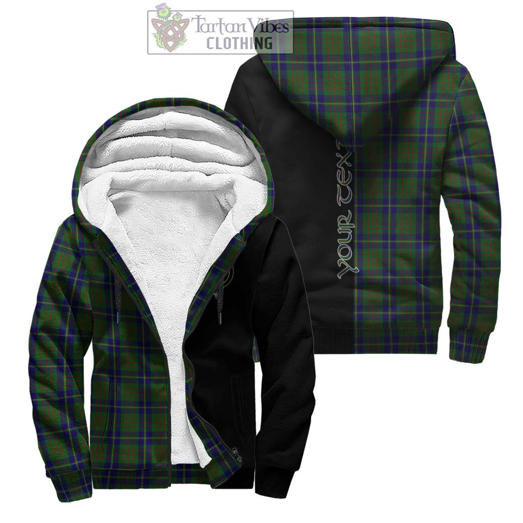 Cameron of Lochiel Hunting Tartan Sherpa Hoodie with Family Crest and Half Of Me Style Unisex - Tartanvibesclothing Shop