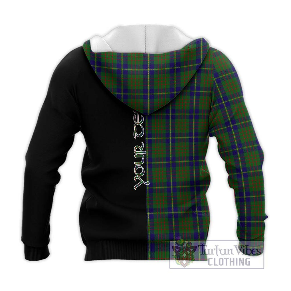 Cameron of Lochiel Hunting Tartan Knitted Hoodie with Family Crest and Half Of Me Style - Tartanvibesclothing Shop