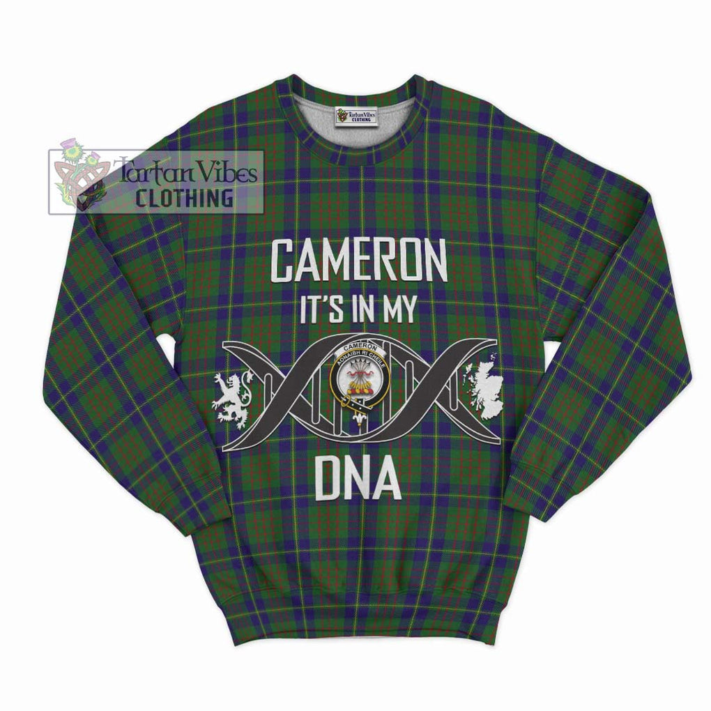 Cameron of Lochiel Hunting Tartan Sweatshirt with Family Crest DNA In Me Style - Tartanvibesclothing Shop