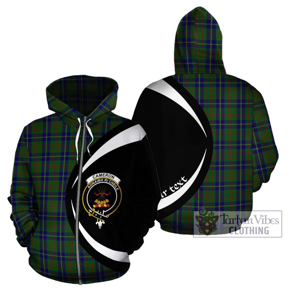 Tartan Vibes Clothing Cameron of Lochiel Hunting Tartan Hoodie with Family Crest Circle Style