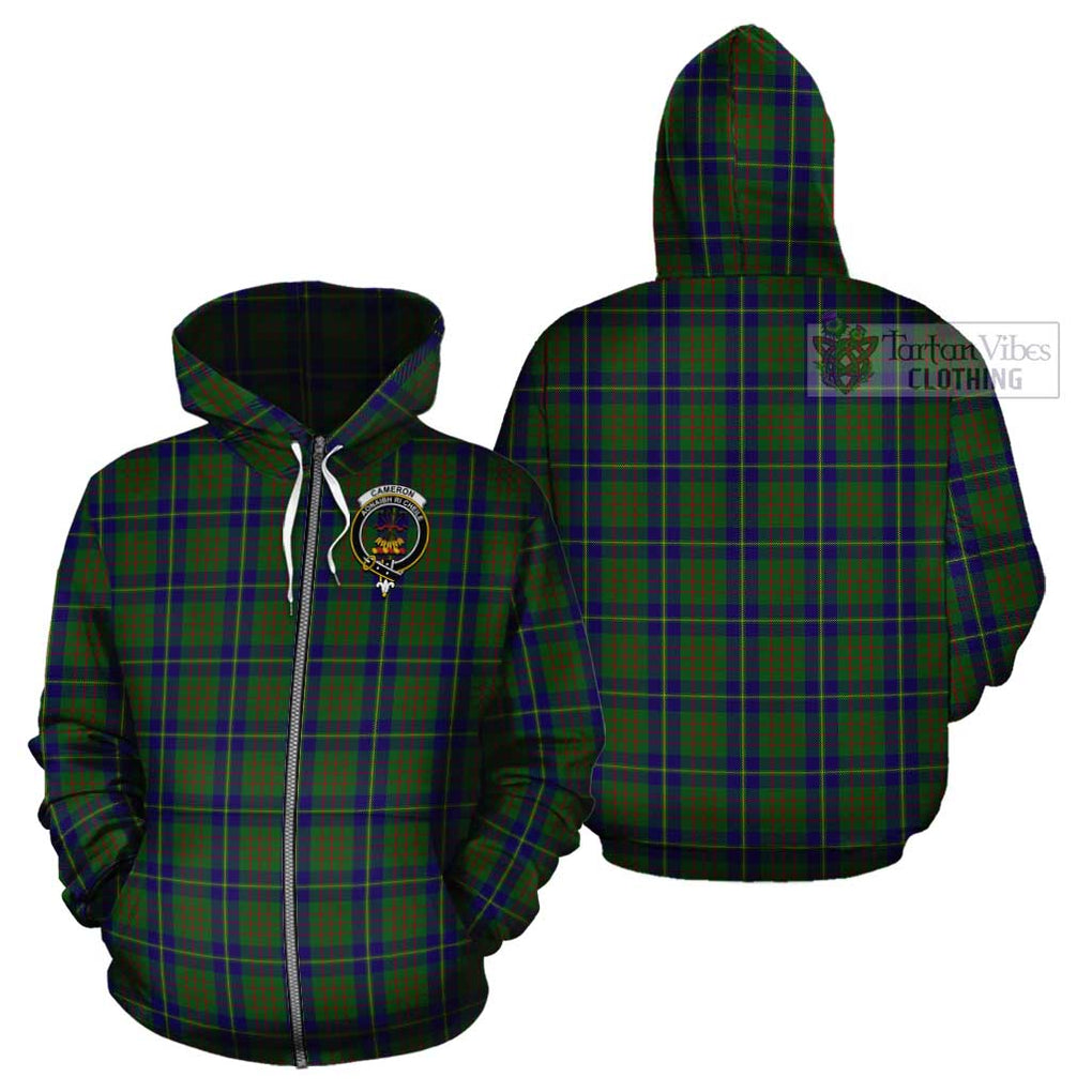 Cameron of Lochiel Hunting Tartan Cotton Hoodie with Family Crest Zip Hoodie - Tartan Vibes Clothing