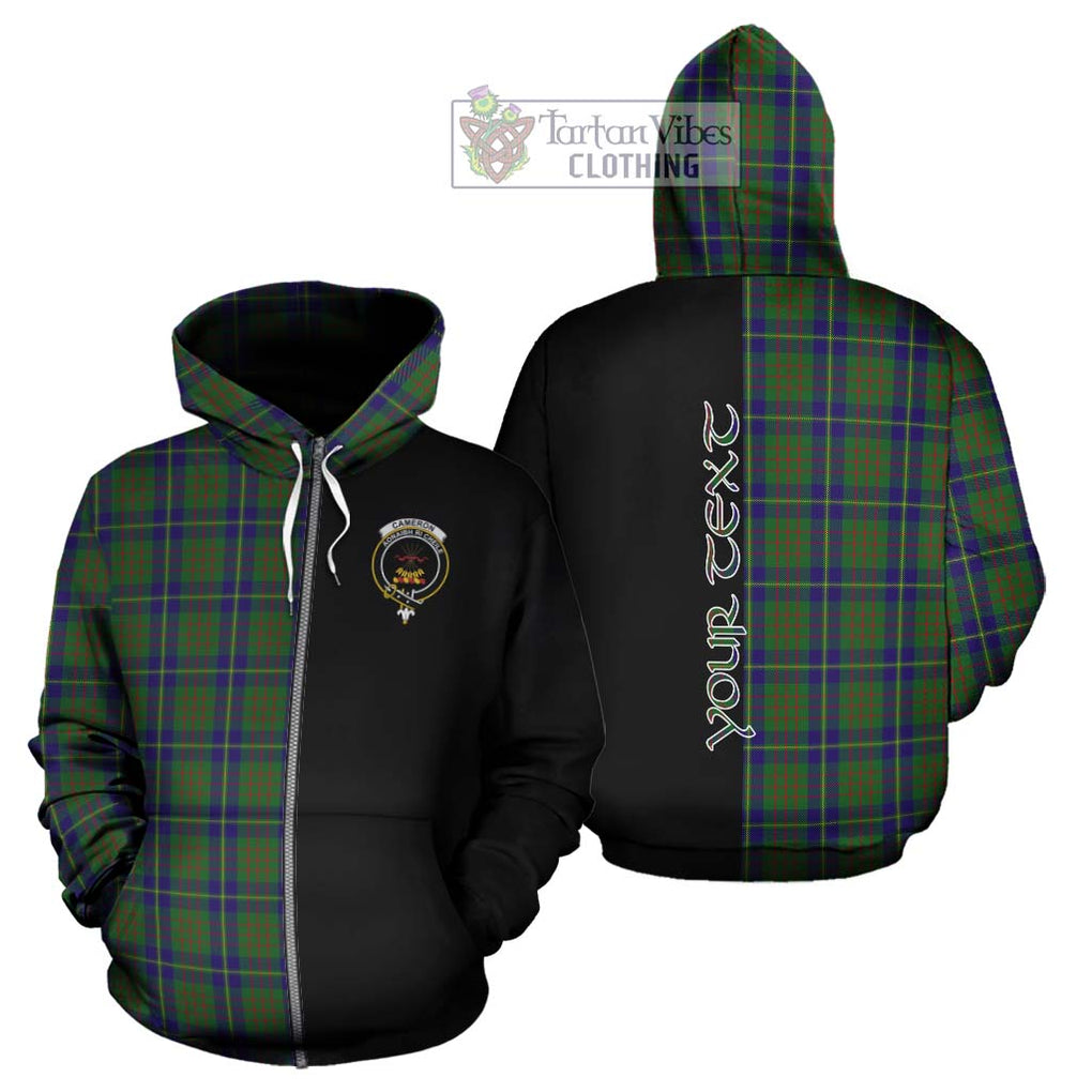 Cameron of Lochiel Hunting Tartan Hoodie with Family Crest and Half Of Me Style - Tartanvibesclothing Shop