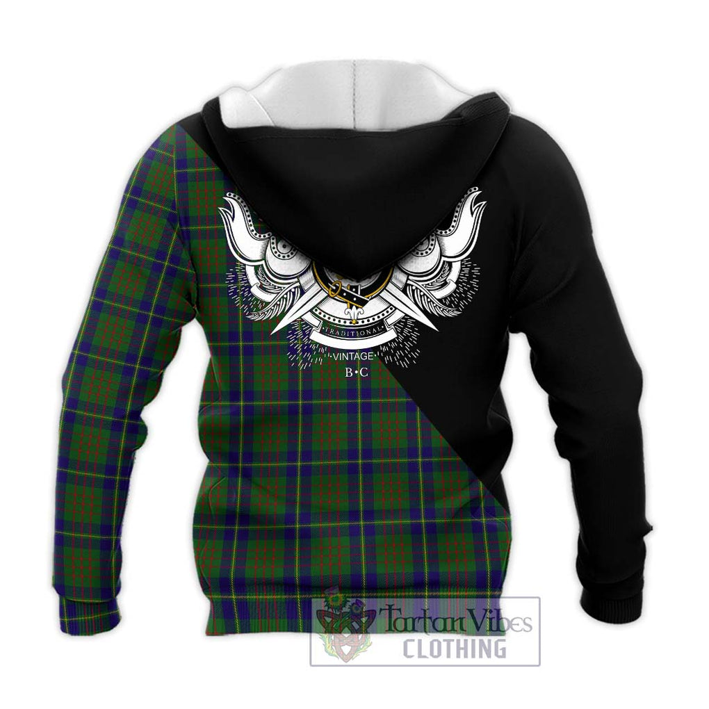 Cameron of Lochiel Hunting Tartan Knitted Hoodie with Family Crest and Military Logo Style - Tartanvibesclothing Shop