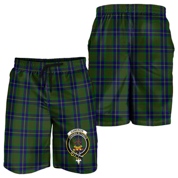 Cameron of Lochiel Hunting Tartan Mens Shorts with Family Crest