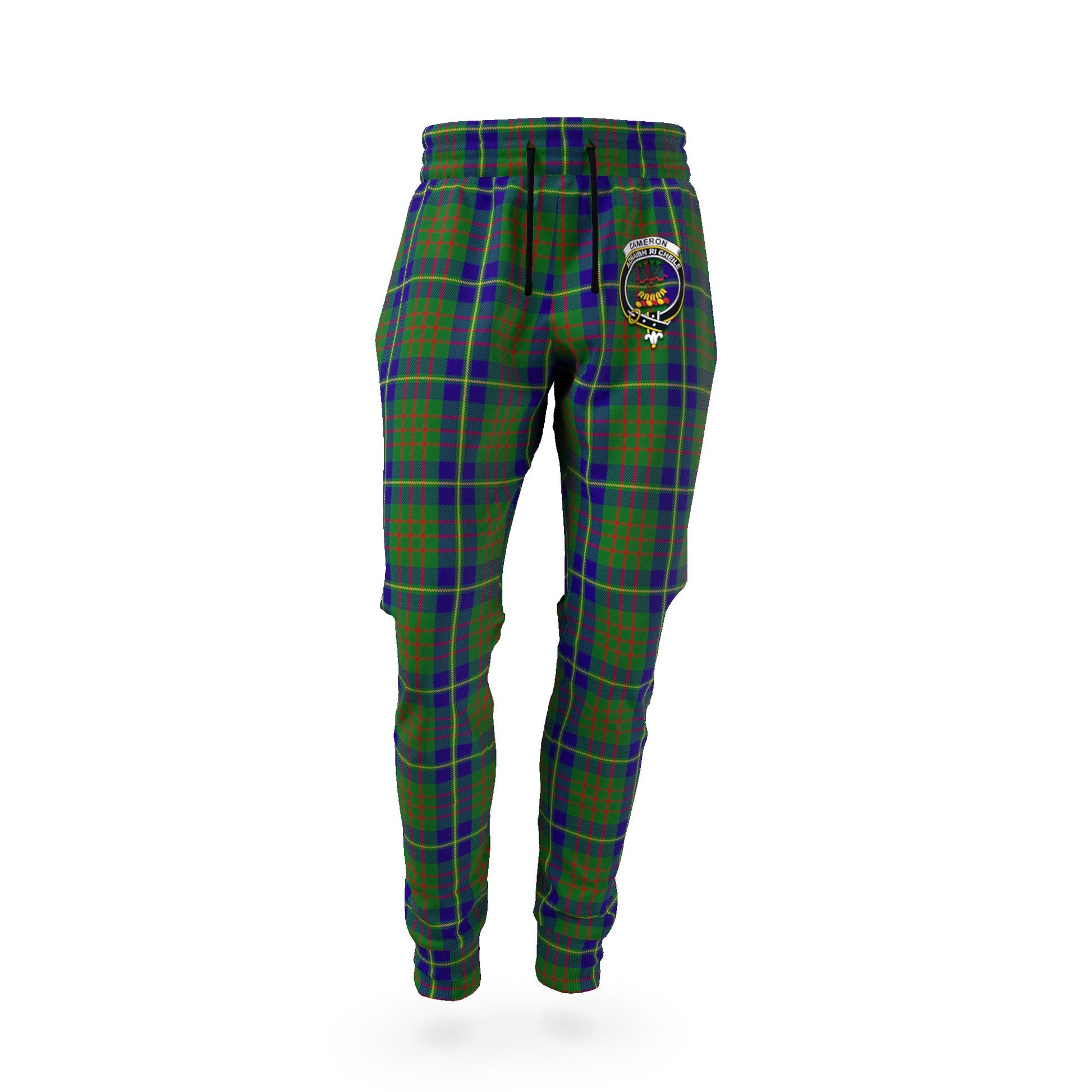 Cameron of Lochiel Hunting Tartan Joggers Pants with Family Crest - Tartan Vibes Clothing