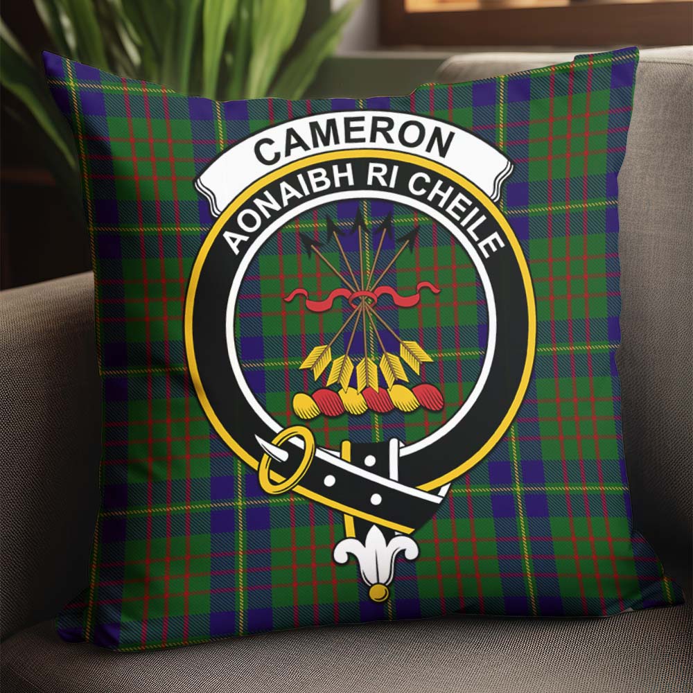 Cameron of Lochiel Hunting Tartan Pillow Cover with Family Crest - Tartanvibesclothing