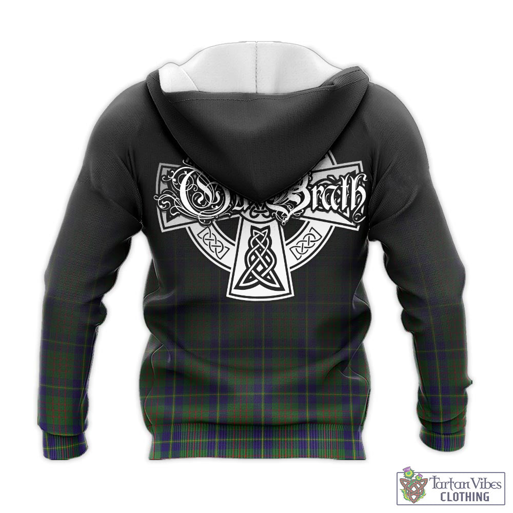 Tartan Vibes Clothing Cameron of Lochiel Hunting Tartan Knitted Hoodie Featuring Alba Gu Brath Family Crest Celtic Inspired