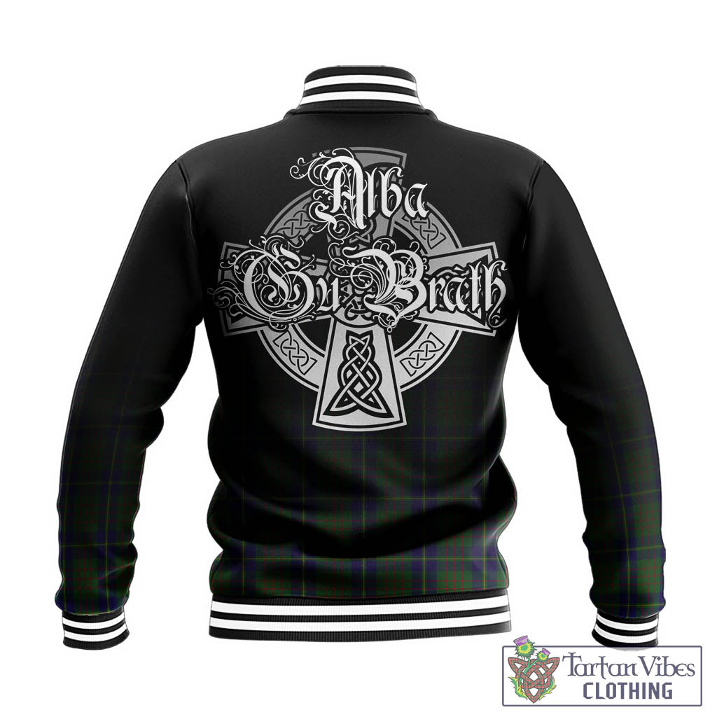 Tartan Vibes Clothing Cameron of Lochiel Hunting Tartan Baseball Jacket Featuring Alba Gu Brath Family Crest Celtic Inspired