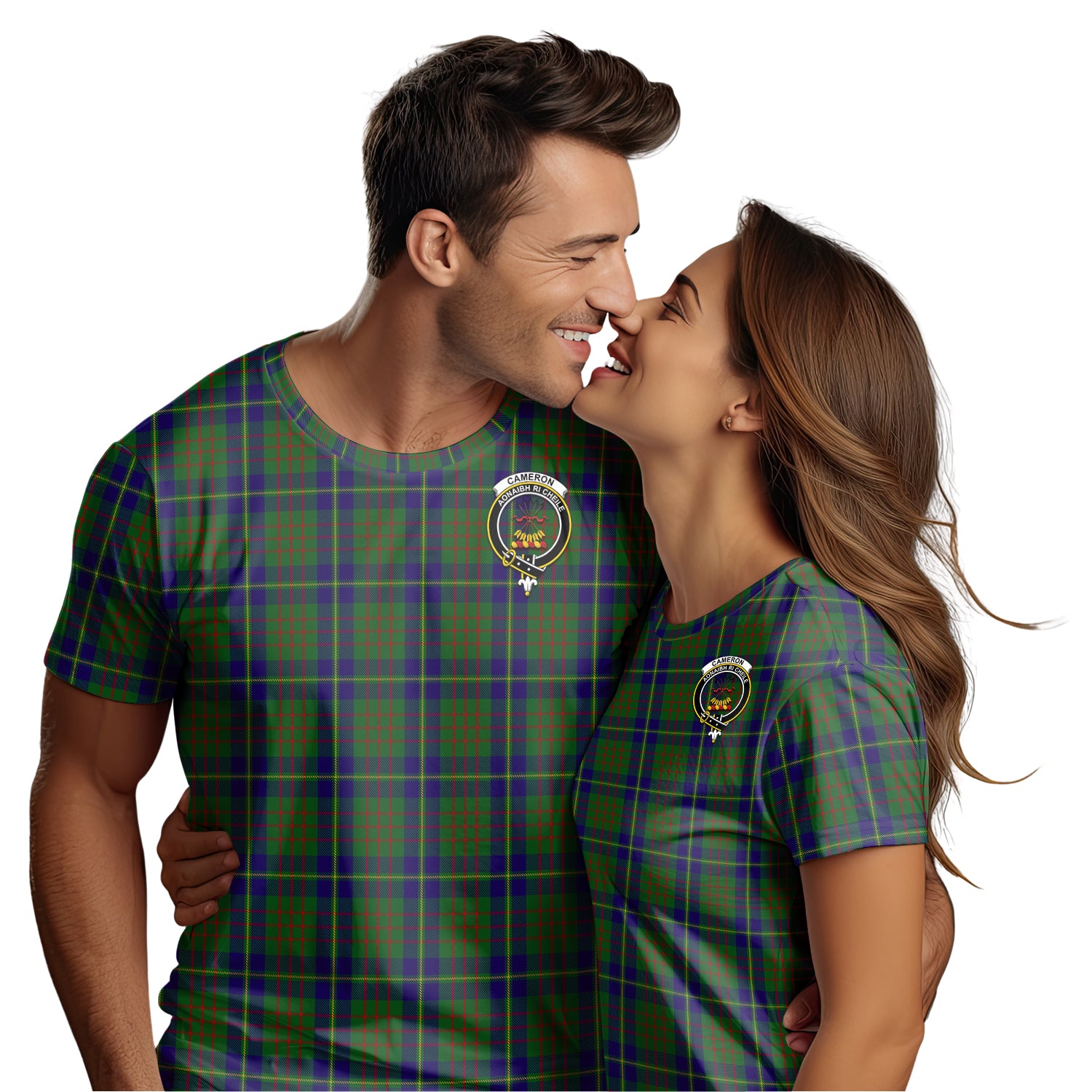 Cameron of Lochiel Hunting Tartan T-Shirt with Family Crest - Tartan Vibes Clothing