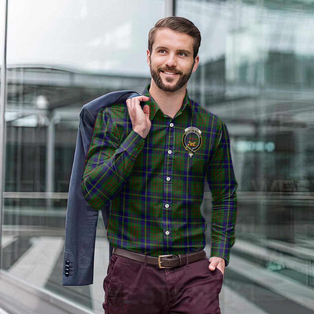 cameron-of-lochiel-hunting-tartan-long-sleeve-button-up-shirt-with-family-crest