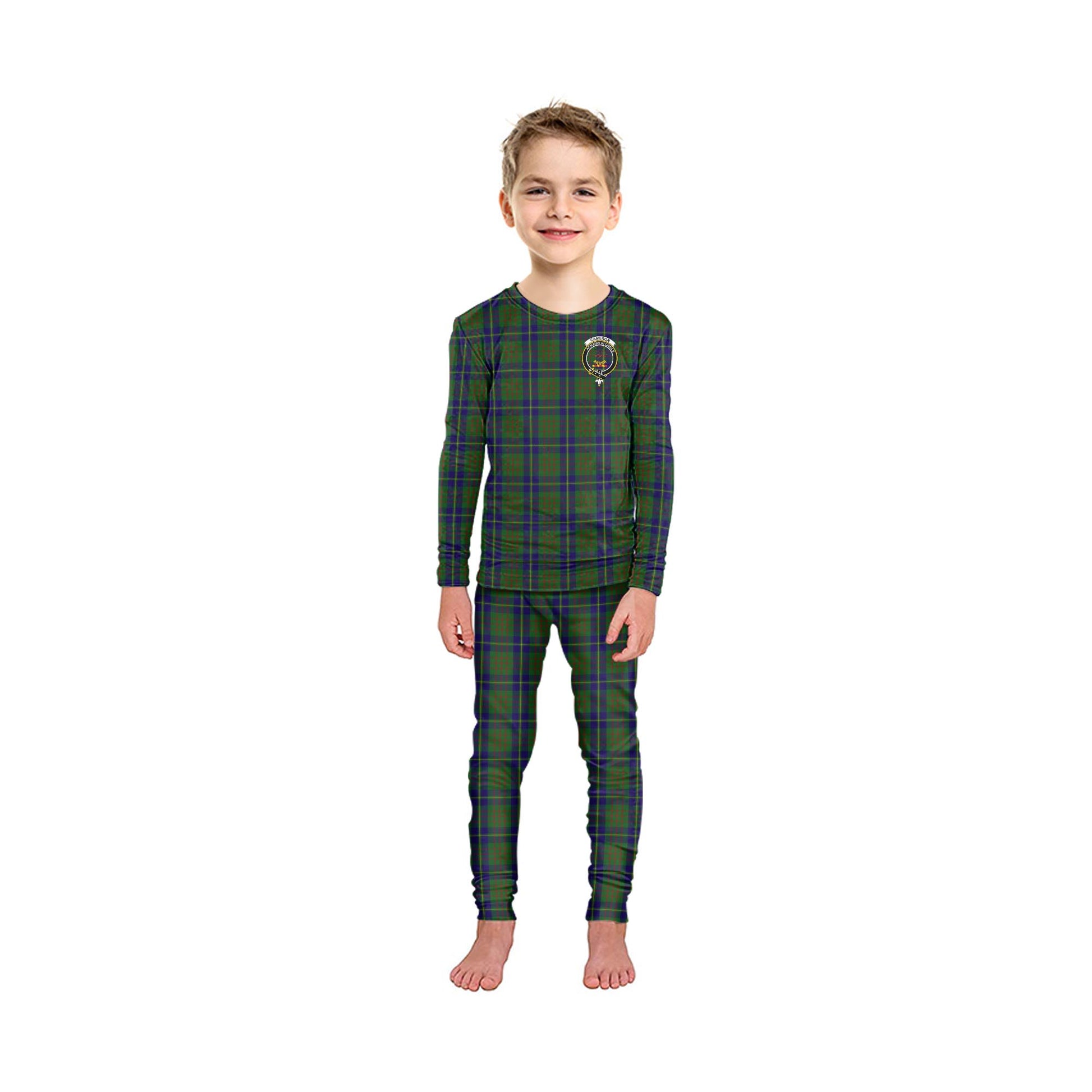 Cameron of Lochiel Hunting Tartan Pajamas Family Set with Family Crest - Tartan Vibes Clothing