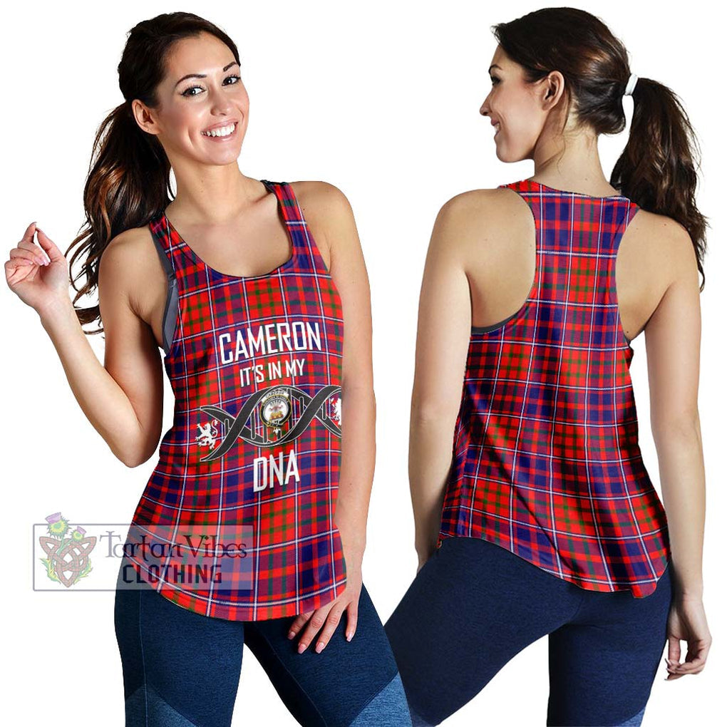 Cameron of Lochiel Modern Tartan Women's Racerback Tanks with Family Crest DNA In Me Style 4XL - Tartanvibesclothing Shop