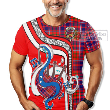 Cameron of Lochiel Modern Tartan T-Shirt with Epic Bagpipe Style