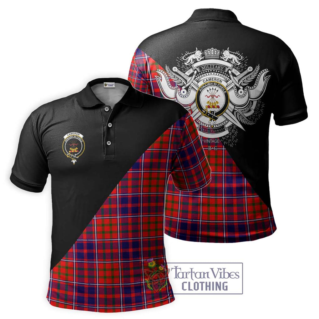 Cameron of Lochiel Modern Tartan Polo Shirt with Family Crest and Military Logo Style Kid - Tartanvibesclothing Shop