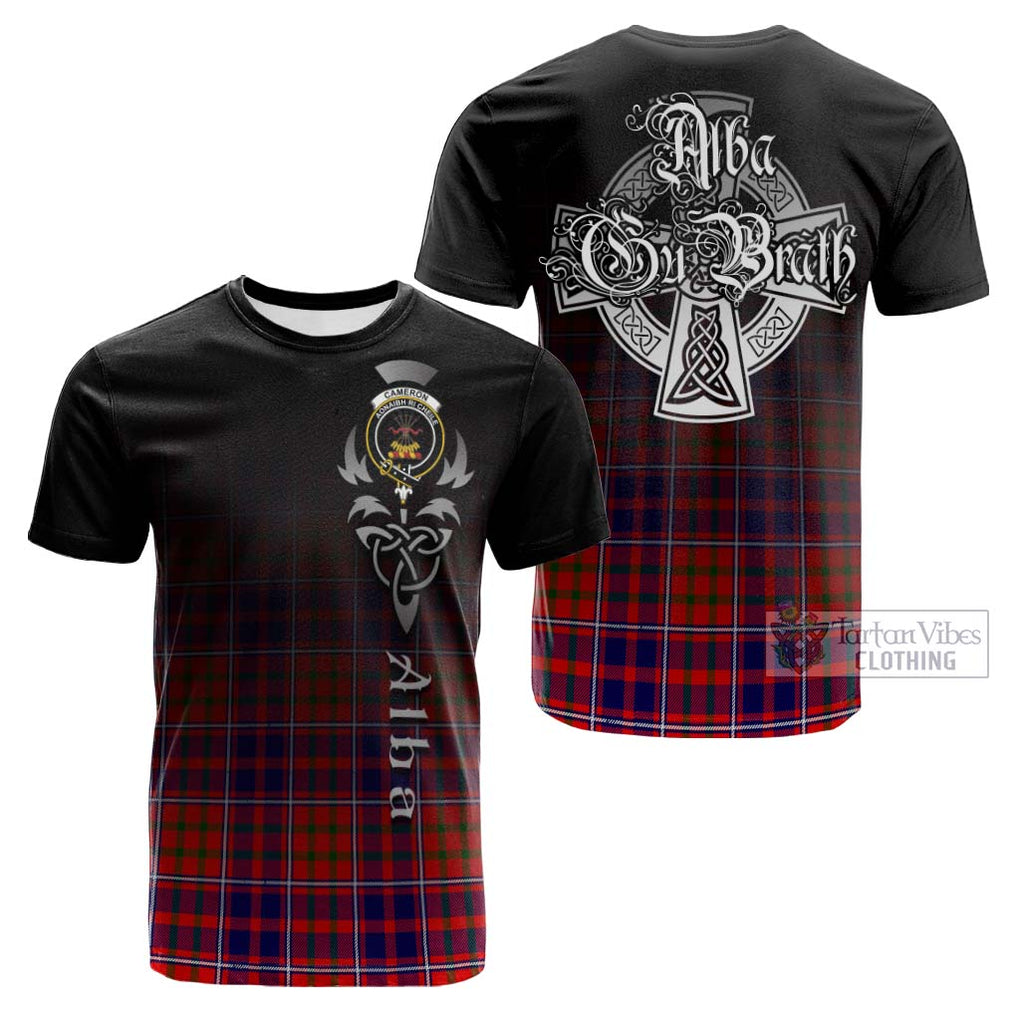 Tartan Vibes Clothing Cameron of Lochiel Modern Tartan Cotton T-shirt Featuring Alba Gu Brath Family Crest Celtic Inspired