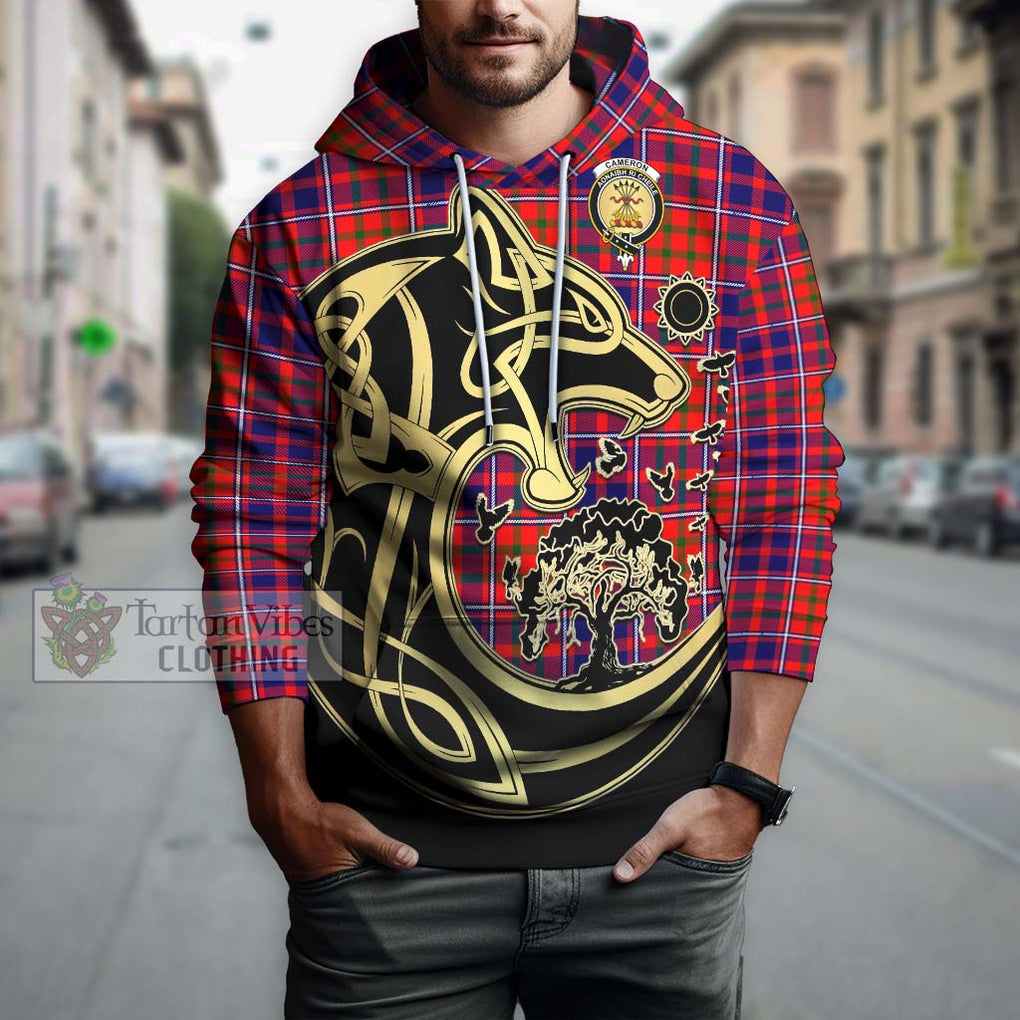 Cameron of Lochiel Modern Tartan Hoodie with Family Crest Celtic Wolf Style Zip Hoodie - Tartan Vibes Clothing