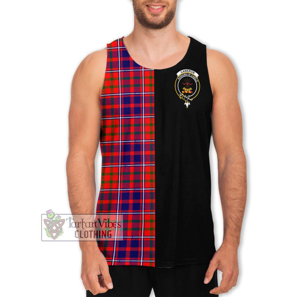 Cameron of Lochiel Modern Tartan Men's Tank Top with Family Crest and Half Of Me Style Men - Tartanvibesclothing Shop