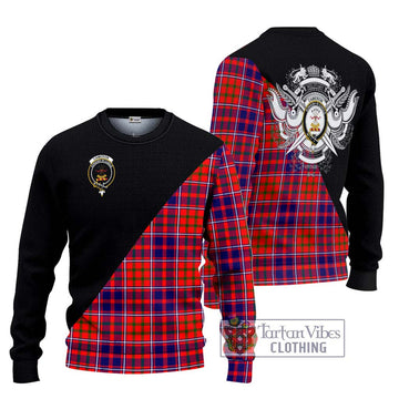 Cameron of Lochiel Modern Tartan Ugly Sweater with Family Crest and Military Logo Style