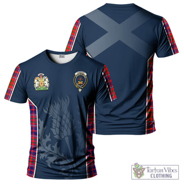 Cameron of Lochiel Modern Tartan T-Shirt with Family Crest and Scottish Thistle Vibes Sport Style