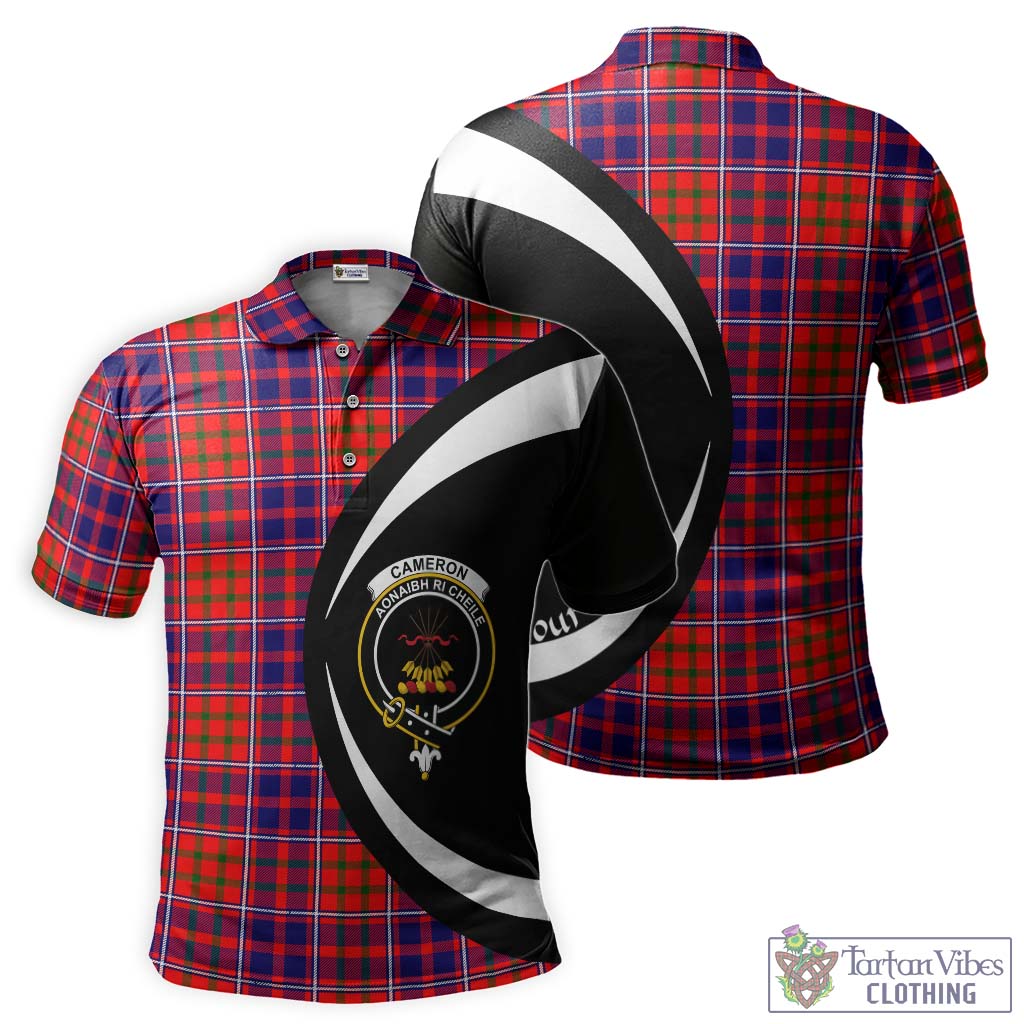 Cameron of Lochiel Modern Tartan Men's Polo Shirt with Family Crest Circle Style Kid - Tartan Vibes Clothing