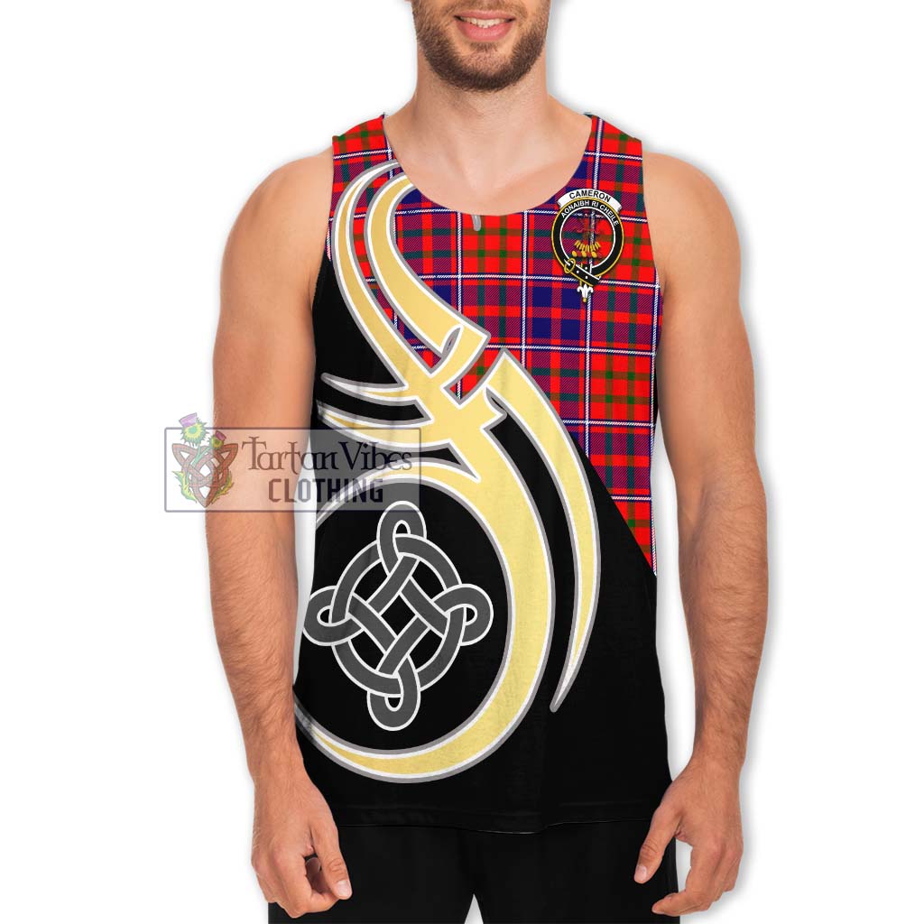 Cameron of Lochiel Modern Tartan Men's Tank Top with Family Crest and Celtic Symbol Style Men - Tartan Vibes Clothing