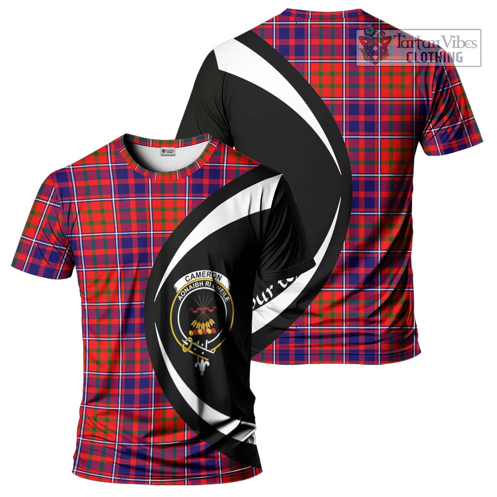 Tartan Vibes Clothing Cameron of Lochiel Modern Tartan T-Shirt with Family Crest Circle Style