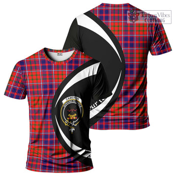 Cameron of Lochiel Modern Tartan T-Shirt with Family Crest Circle Style