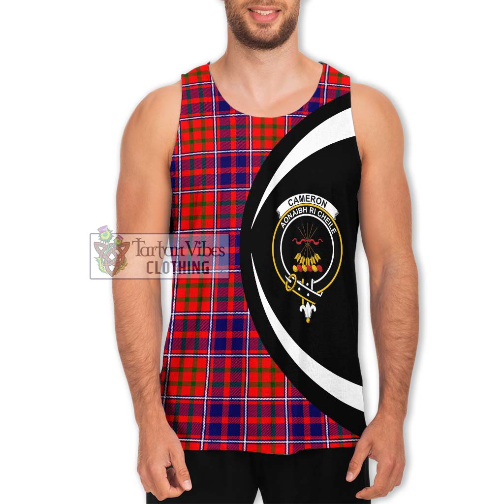 Cameron of Lochiel Modern Tartan Men's Tank Top with Family Crest Circle Style Men - Tartan Vibes Clothing