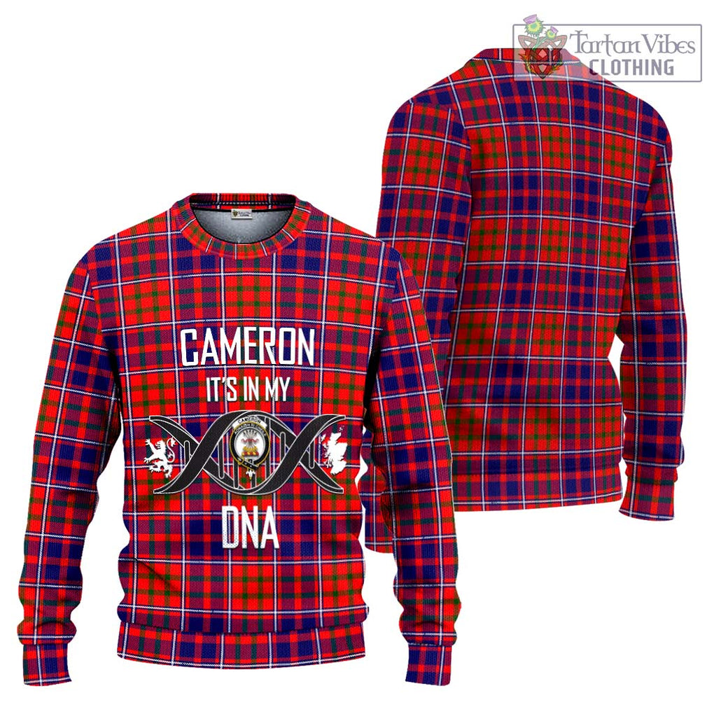 Cameron of Lochiel Modern Tartan Knitted Sweater with Family Crest DNA In Me Style Unisex - Tartanvibesclothing Shop