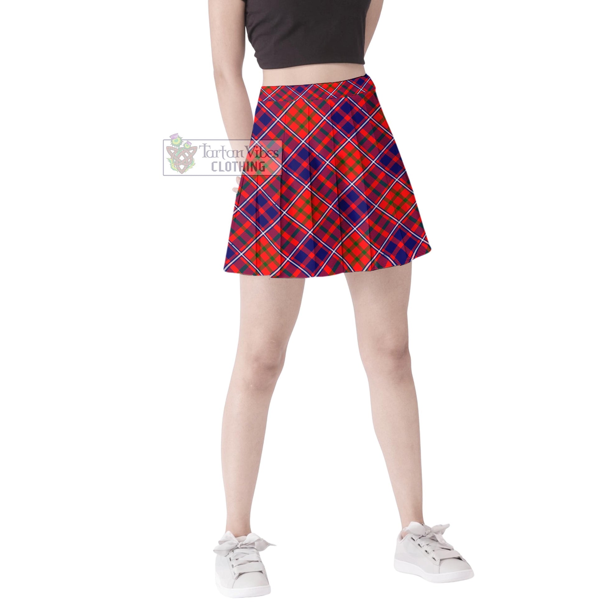 Tartan Vibes Clothing Cameron of Lochiel Modern Tartan Women's Plated Mini Skirt