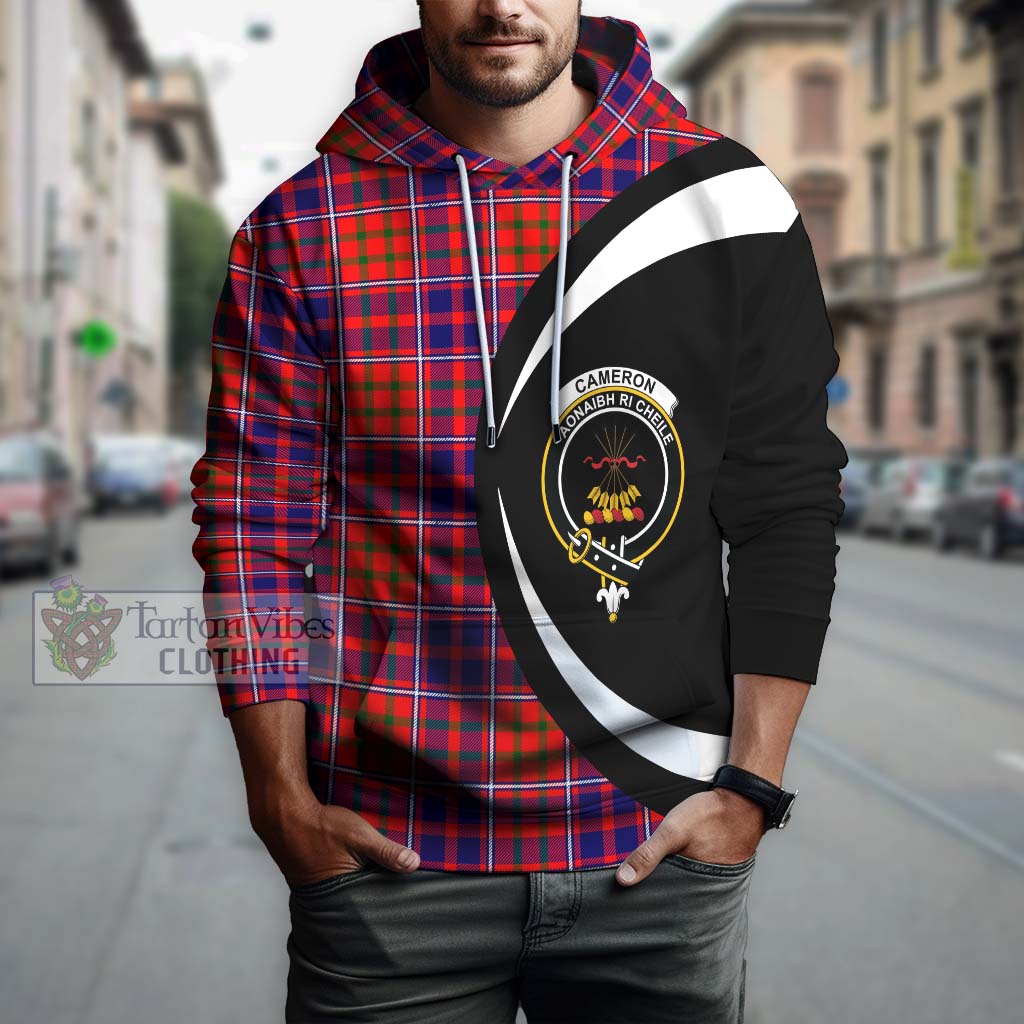 Tartan Vibes Clothing Cameron of Lochiel Modern Tartan Hoodie with Family Crest Circle Style