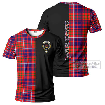 Cameron of Lochiel Modern Tartan T-Shirt with Family Crest and Half Of Me Style