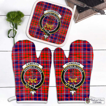 Cameron of Lochiel Modern Tartan Combo Oven Mitt & Pot-Holder with Family Crest