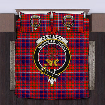 Cameron of Lochiel Modern Tartan Quilt Bed Set with Family Crest