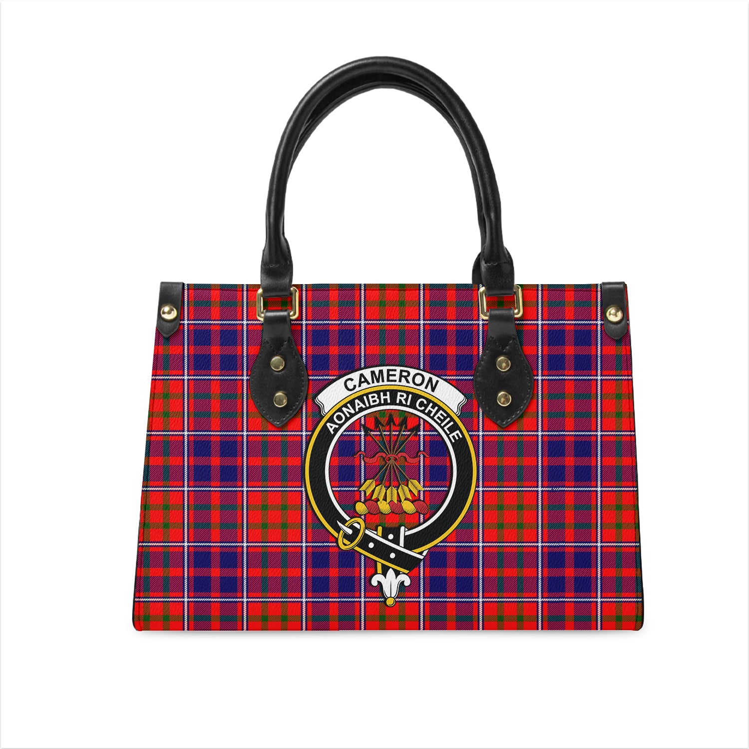 cameron-of-lochiel-modern-tartan-leather-bag-with-family-crest